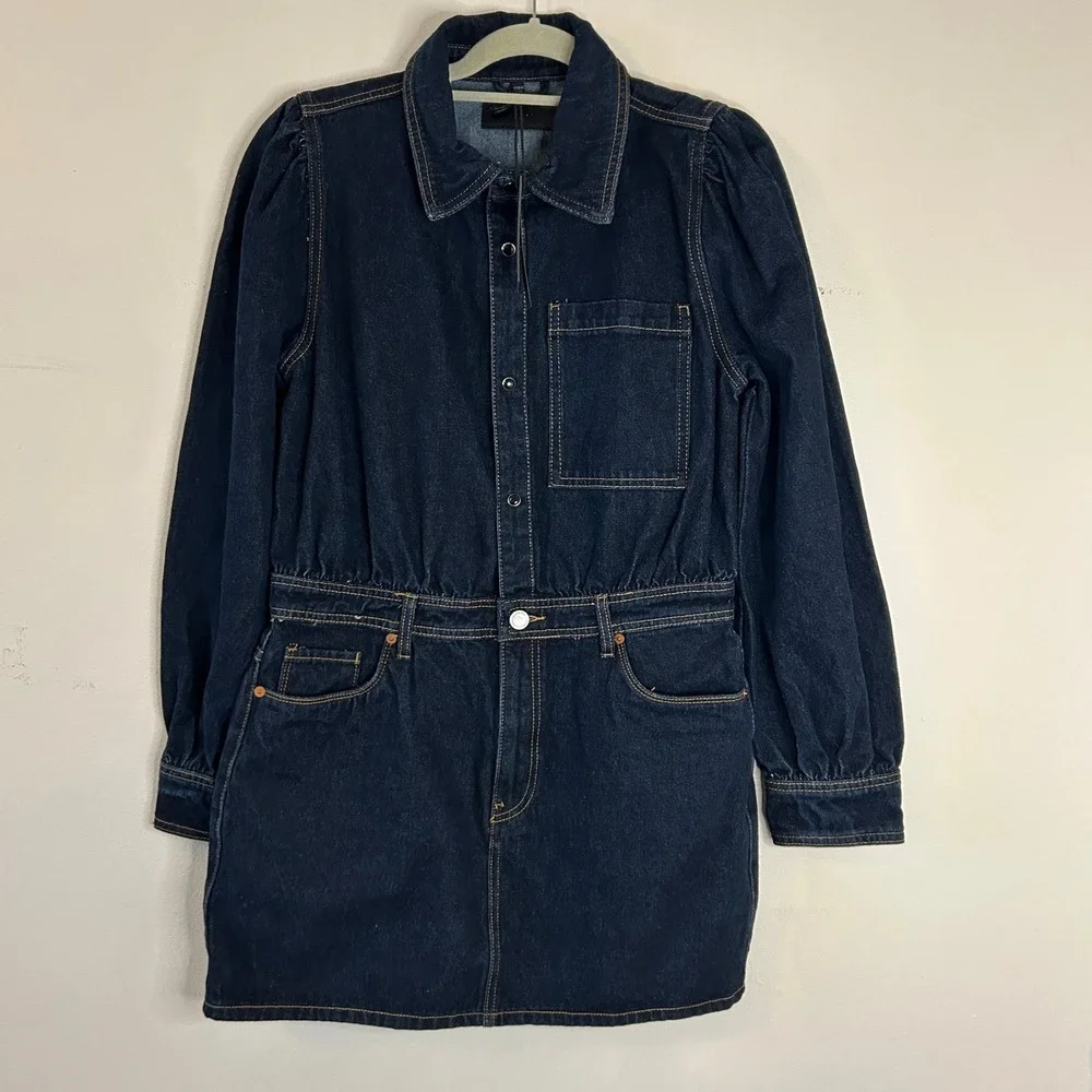 Blank‎ NYC Dark wash Indigo Denim Mini Dress Large